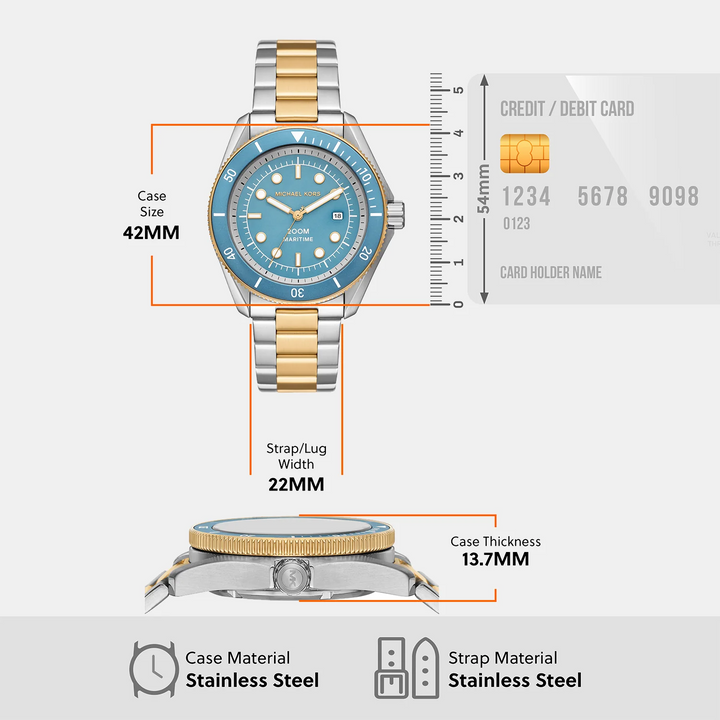 Michael Kors Lexington MK9169 Silver-Tone Stainless Steel Men&