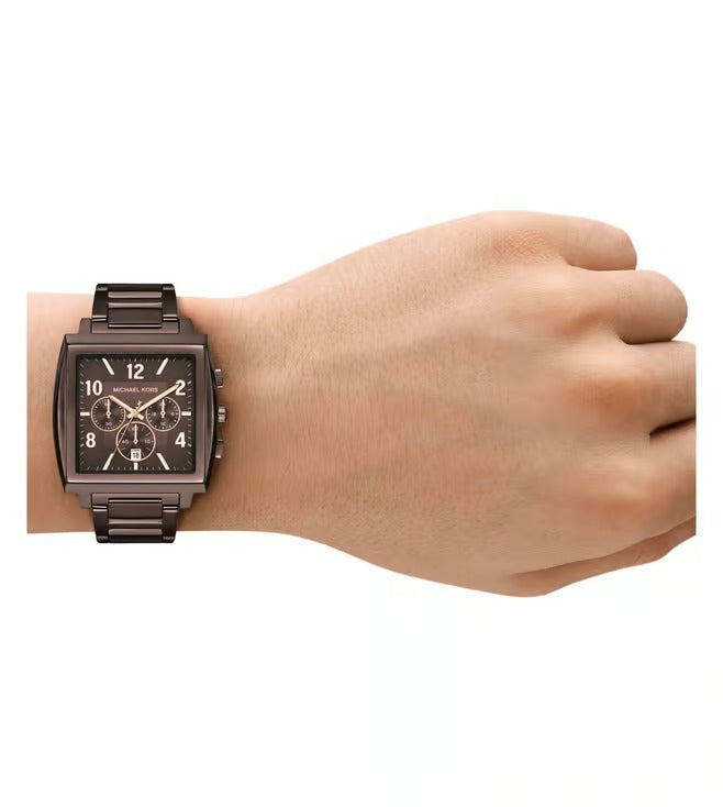Michael Kors Rhys Quartz Brown Dial Analog Stainless Steel Steel Men&