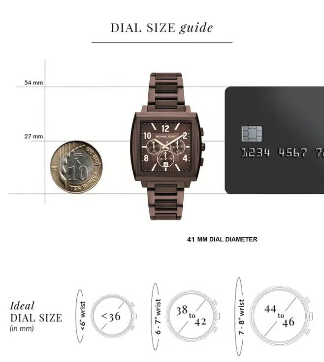 Michael Kors Rhys Quartz Brown Dial Analog Stainless Steel Steel Men&