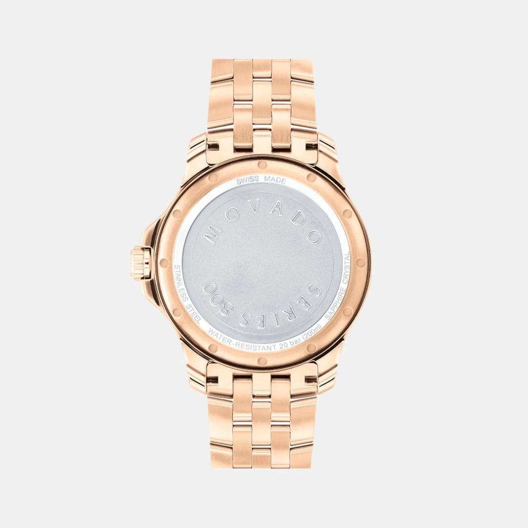 Movado Series 800 2600185 Men’s Green Dial Rose Gold-Tone PVD Stainless Steel Bracelet Quartz Date Watch - 2600185