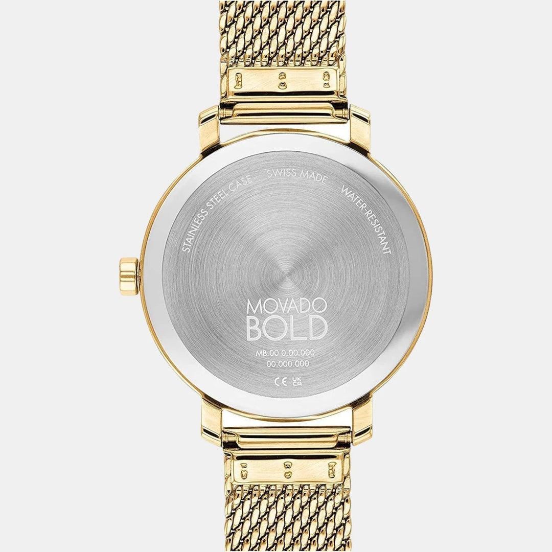Movado Bold Evolution 2.0 3600814 Women’s Gold Dial Gold Ion-Plated Stainless Steel Bracelet Quartz Watch - 3600814