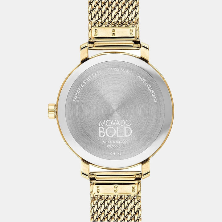 Movado Bold Evolution 2.0 3600814 Women’s Gold Dial Gold Ion-Plated Stainless Steel Bracelet Quartz Watch - 3600814