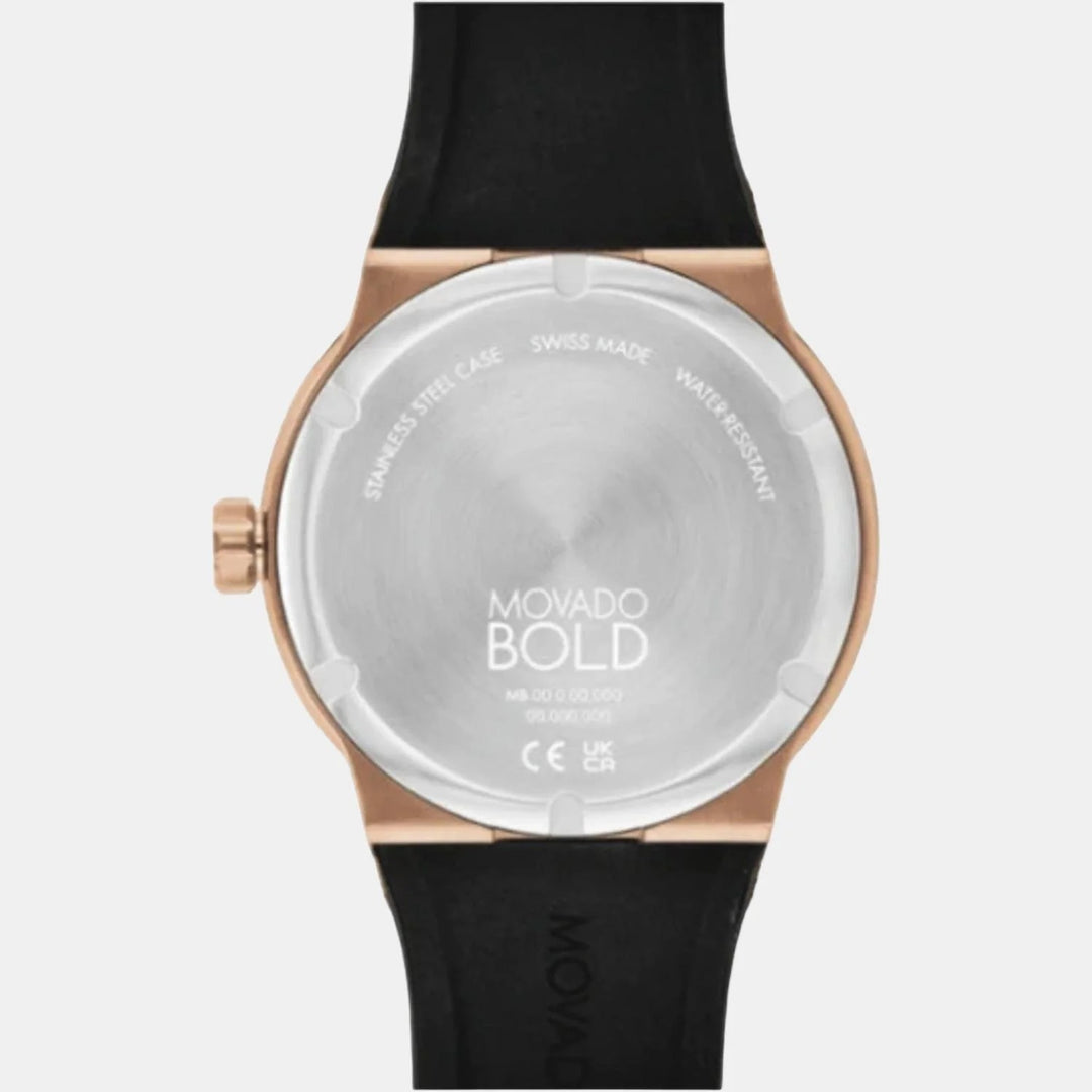 Movado Bold Fusion 3600851 Men’s Black Dial Black Silicone Strap Quartz Watch - 3600851