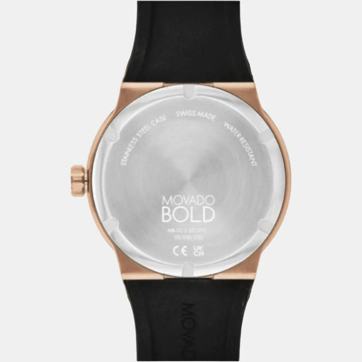 Movado Bold Fusion 3600851 Men’s Black Dial Black Silicone Strap Quartz Watch - 3600851