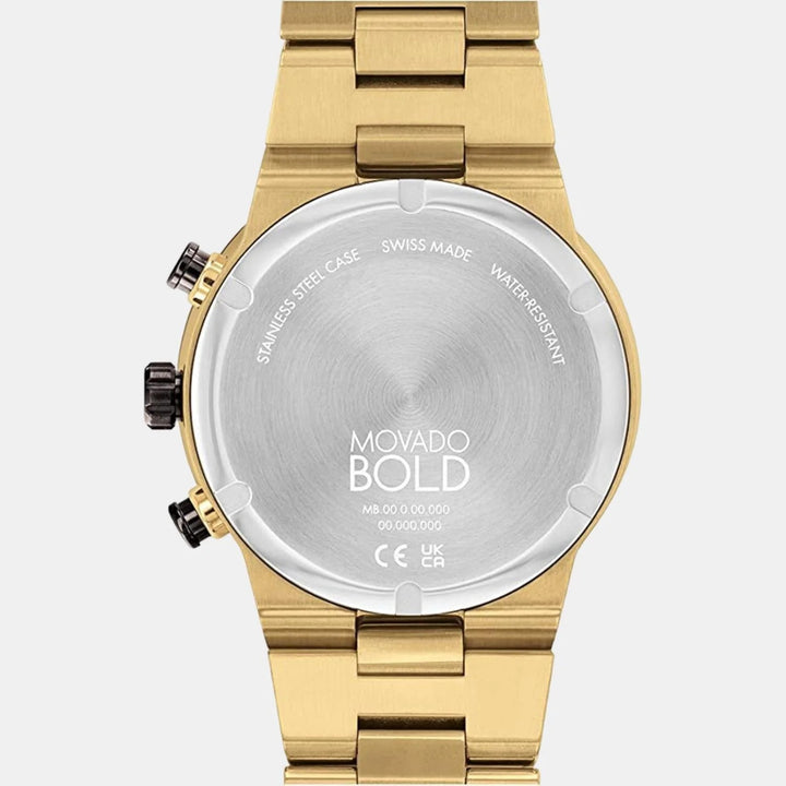 Movado Bold Fusion 3600858 Men’s Black Dial Gold-Tone Stainless Steel Bracelet Quartz Chronograph Watch - 3600858