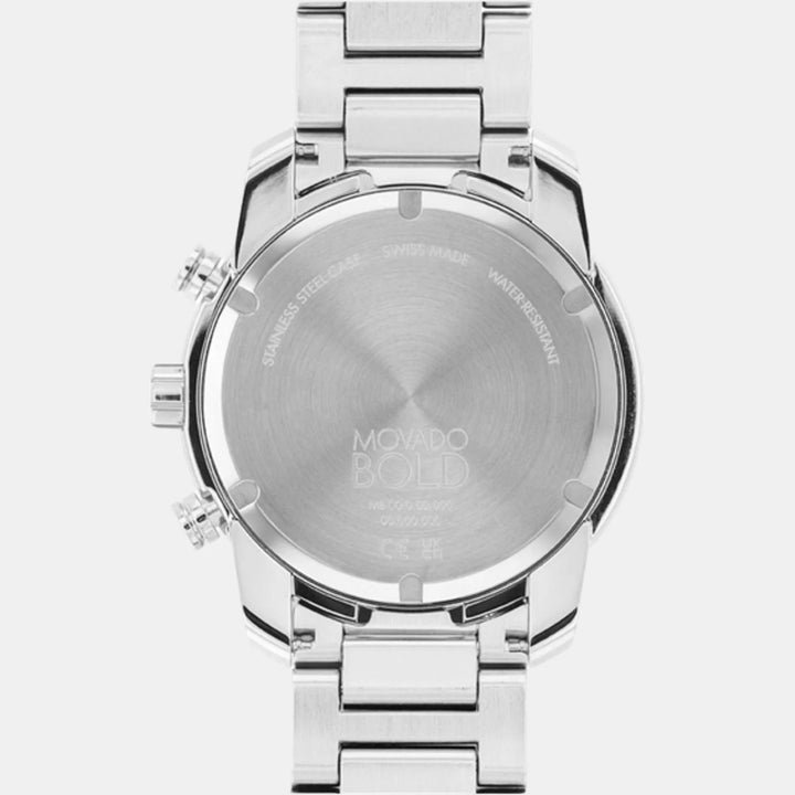 Movado Bold Verso 3600865 Men’s Blue Dial Silver Stainless Steel Bracelet Quartz Chronograph Tachymeter Watch - 3600865