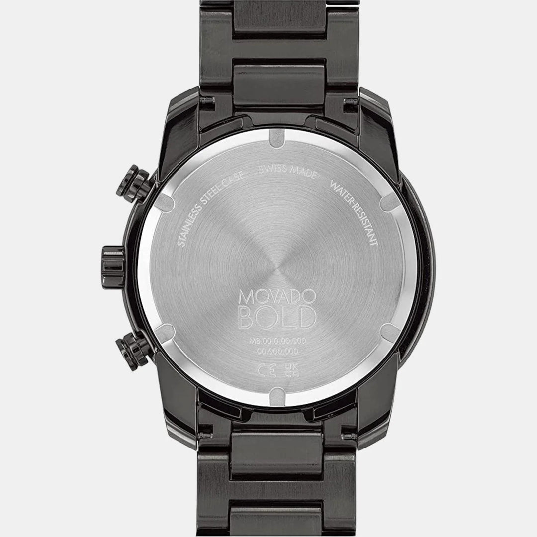 Movado Bold Verso 3600867 Men’s Grey Dial Gunmetal Stainless Steel Bracelet Quartz Chronograph Tachymeter Watch - 3600867