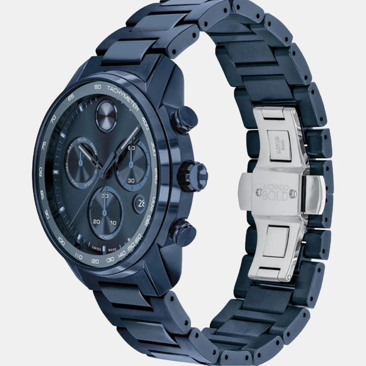 Movado Bold Verso 3600868 Men’s Blue Dial Blue Stainless Steel Bracelet Quartz Chronograph Watch - 3600868