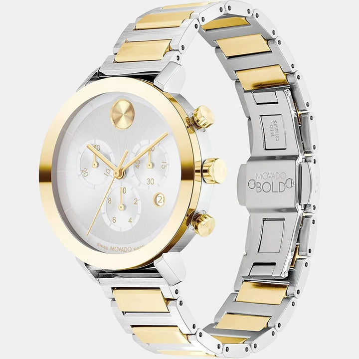Movado Bold Evolution 3600885 Women’s Silver Dial Two-Tone Stainless Steel Bracelet Quartz Chronograph Watch - 3600885