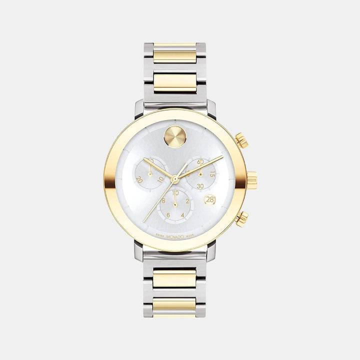 Movado Bold Evolution 3600885 Women’s Silver Dial Two-Tone Stainless Steel Bracelet Quartz Chronograph Watch - 3600885