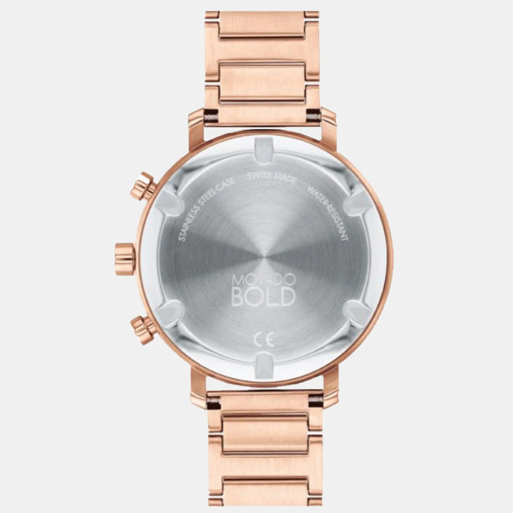 Movado Bold Evolution 3600886 Women’s Rose Gold Dial Stainless Steel Bracelet Quartz Chronograph Watch - 3600886