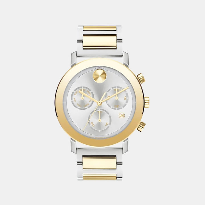 Movado Bold Evolution 3600888 Men’s Silver Dial Stainless Steel Bracelet Quartz Chronograph Watch - 3600888