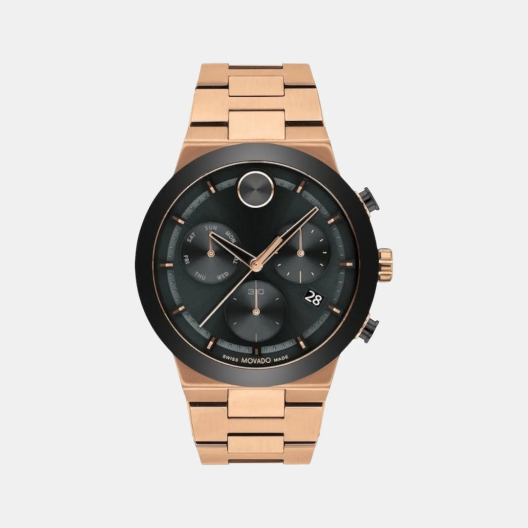 Movado Bold Fusion 3600898 Men’s Black Dial Stainless Steel Bracelet Quartz Chronograph Watch - 3600898
