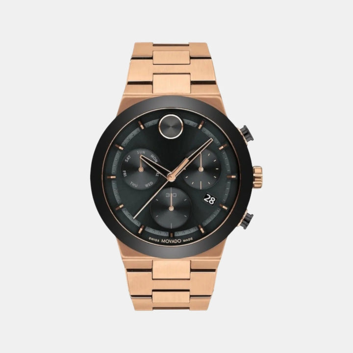 Movado Bold Fusion 3600898 Men’s Black Dial Stainless Steel Bracelet Quartz Chronograph Watch - 3600898