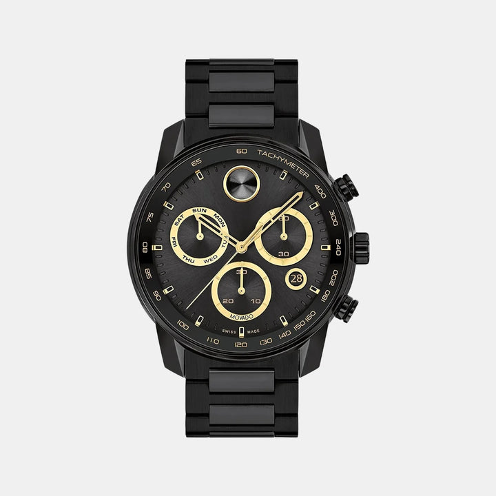 Movado Bold Verso 3600906 Men’s Black Dial Stainless Steel Bracelet Quartz Chronograph Watch - 3600906