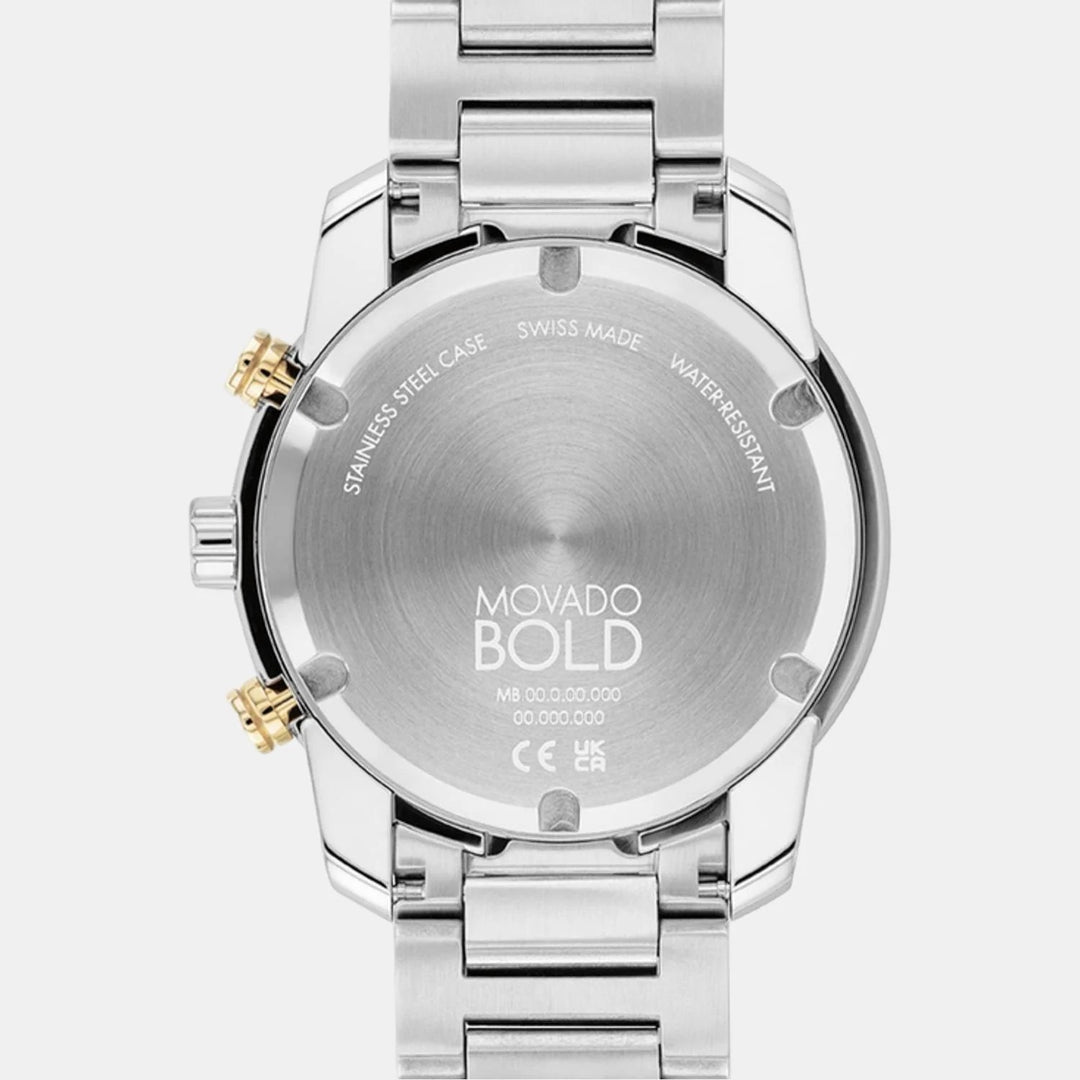 Movado Bold Verso 3600907 Men’s Gold Dial Stainless Steel Bracelet Quartz Chronograph Watch - 3600907