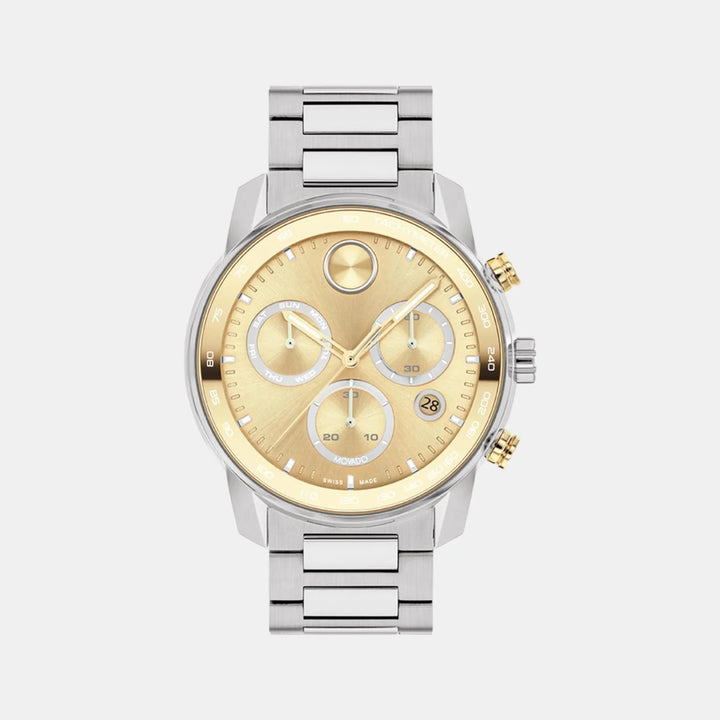 Movado Bold Verso 3600907 Men’s Gold Dial Stainless Steel Bracelet Quartz Chronograph Watch - 3600907