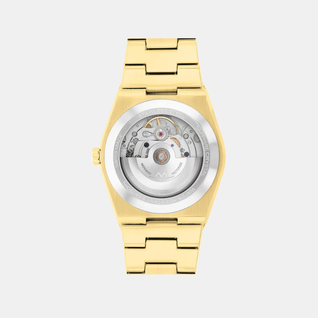 Movado Bold Quest 3600943 Men’s White Dual-Texture Dial Stainless Steel Integrated Bracelet Automatic Watch - 3600943