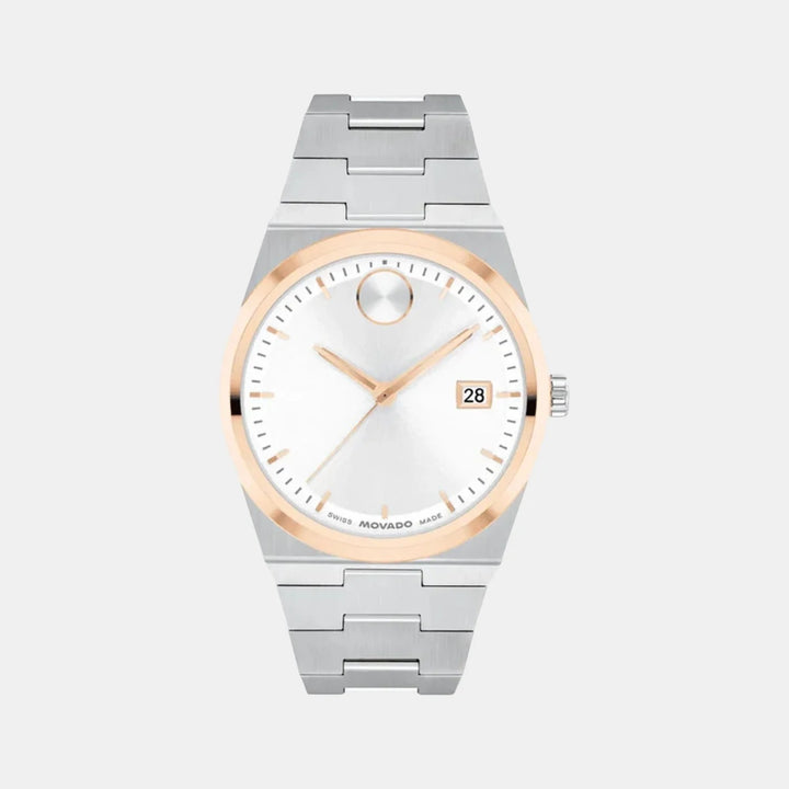 Movado Bold Quest 3600972 Men’s Two-Tone Silver / White Dial Stainless Steel Bracelet Quartz Watch - 3600972