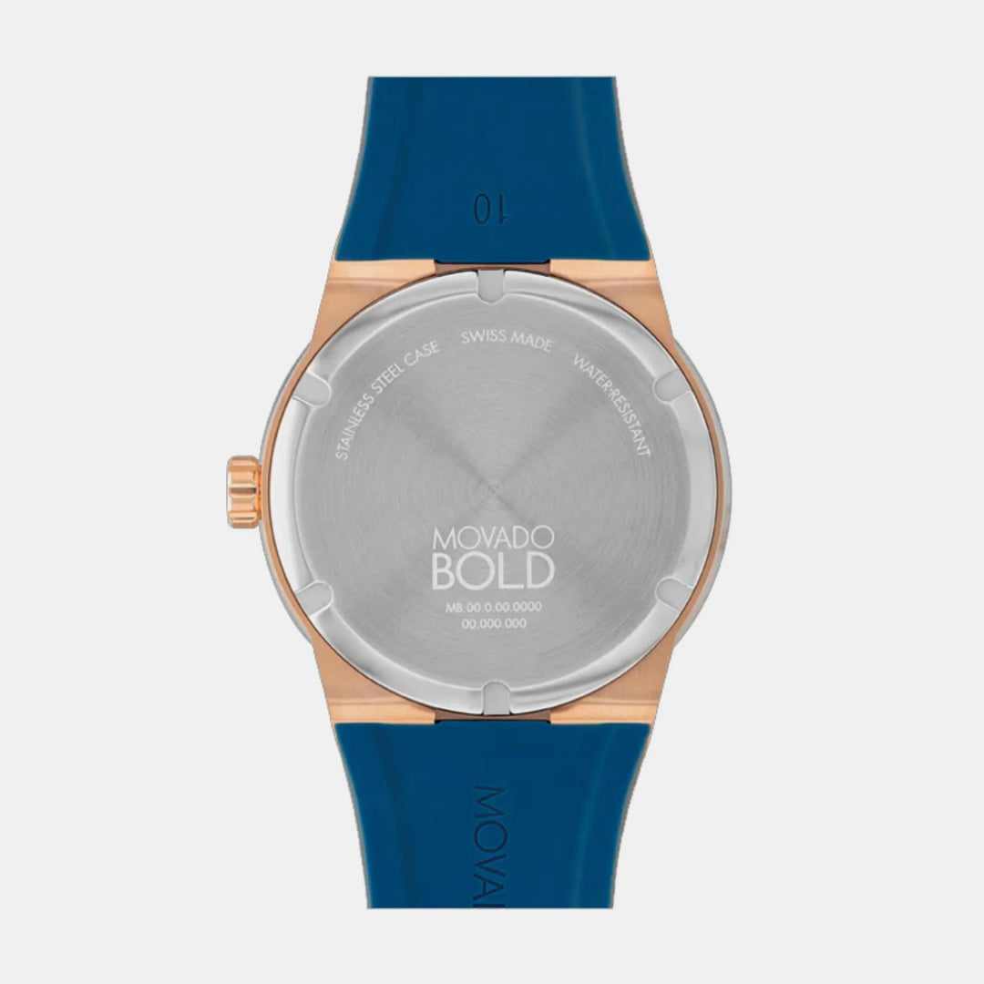 Movado Bold Fusion 3601140 Men’s Blue Dial Navy Silicone Strap Quartz Watch - 3601140