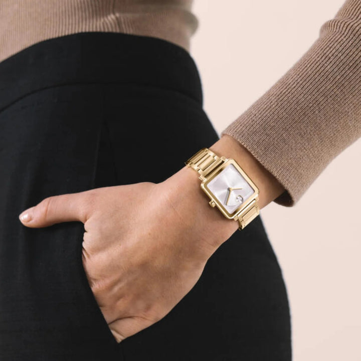 Movado Bold Evolution 2.0 3601163 Women’s Rose Gold Square Dial Rose Gold Stainless Steel Bracelet Quartz Watch - 3601163