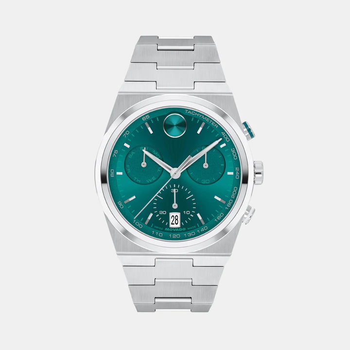 Movado Bold Quest 3601200 Men’s Green Dial Stainless Steel Bracelet Quartz Chronograph Watch - 3601200
