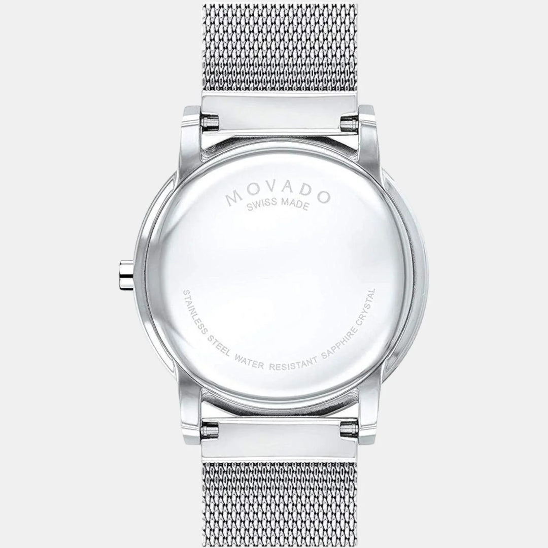 Movado Museum 607219 Classic Men 40mm Black Dial Silver Stainless Steel Mesh Bracelet Swiss Quartz Watch