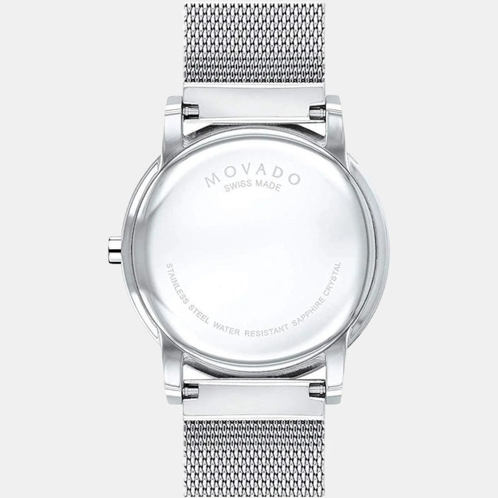 Movado Museum 607219 Classic Men 40mm Black Dial Silver Stainless Steel Mesh Bracelet Swiss Quartz Watch