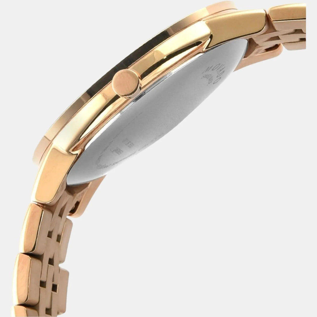 Movado Museum 607354 Classic Women 28mm Blue Mother of Pearl Dial Rose Gold PVD Stainless Steel Bracelet Quartz Watch