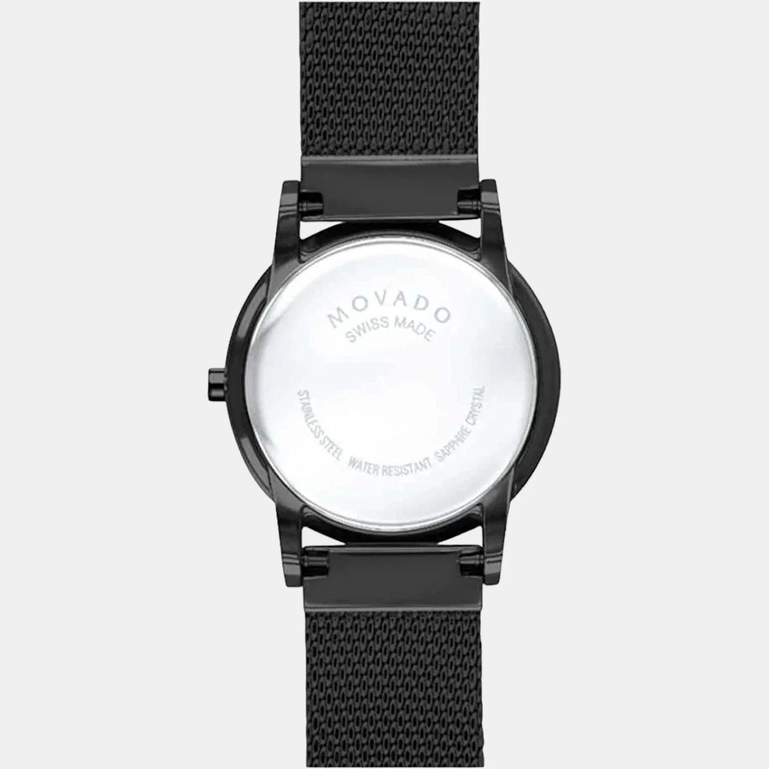 Movado Museum 607493 Classic Women 28mm Black Dial Black PVD Stainless Steel Mesh Bracelet Swiss Quartz Watch