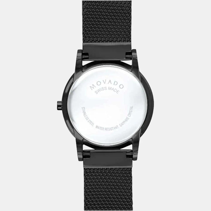 Movado Museum 607493 Classic Women 28mm Black Dial Black PVD Stainless Steel Mesh Bracelet Swiss Quartz Watch