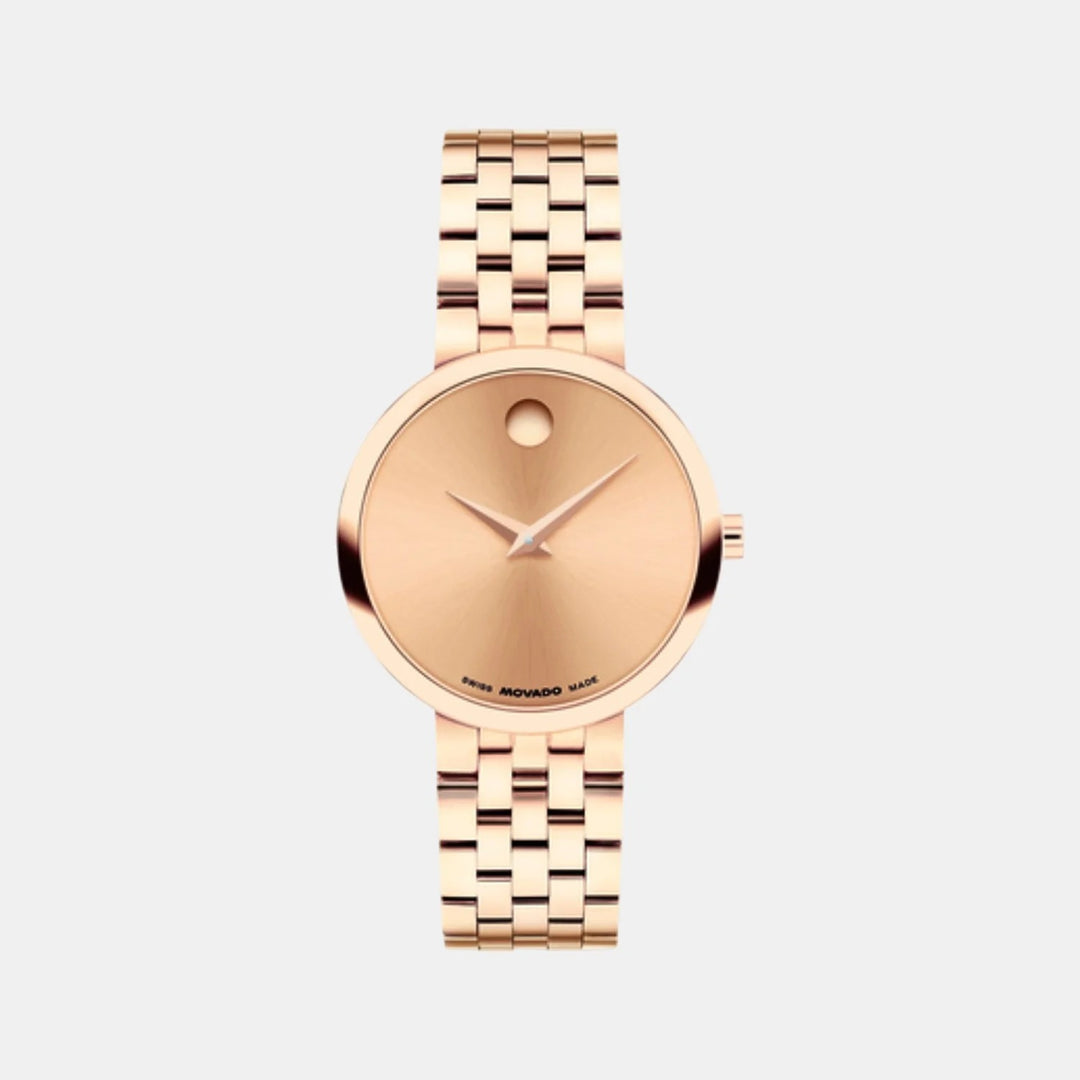 Movado Museum 608014 Classic Women 29.5 mm Rose Gold Tone Dial Rose Gold PVD Stainless Steel Link Bracelet Quartz Watch