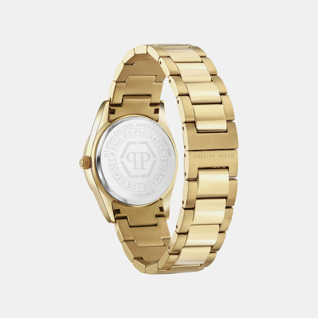 Philipp Plein Plein Icon Chain Women 36mm Quartz Champagne Dial Yellow Gold Stainless Steel Watch PW1FA0425