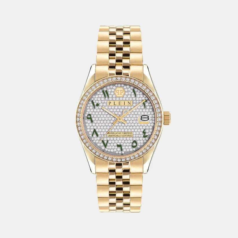 Philipp Plein Street Couture Women 38mm Quartz Silver Dial Two-Tone Stainless Steel Watch PW2BA0223