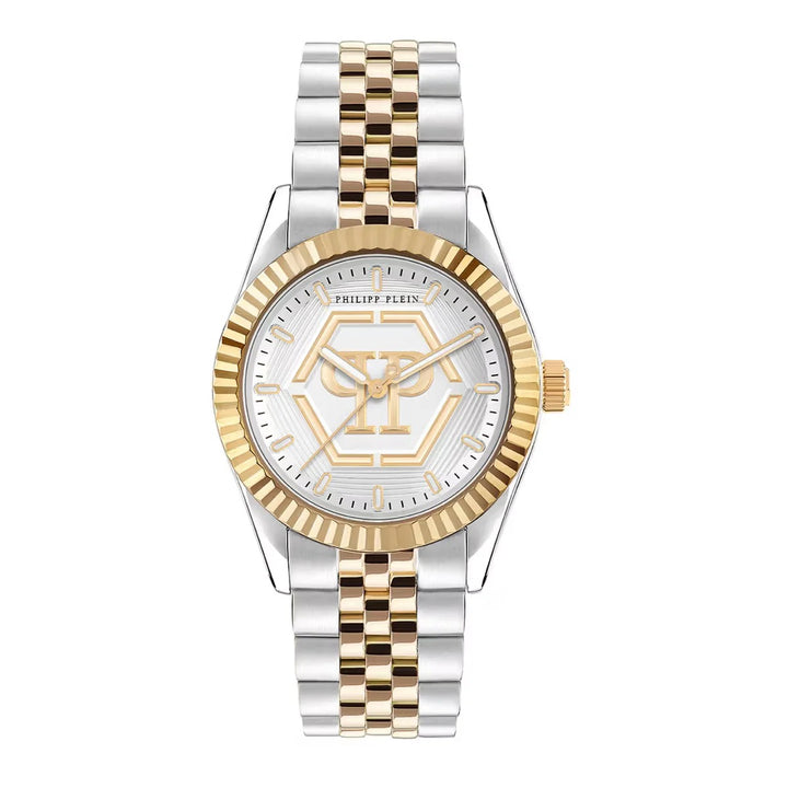 Philipp Plein Street Couture Women 38mm Quartz Silver Dial Two-Tone Gold Silver Stainless Steel Watch PW2BA0323