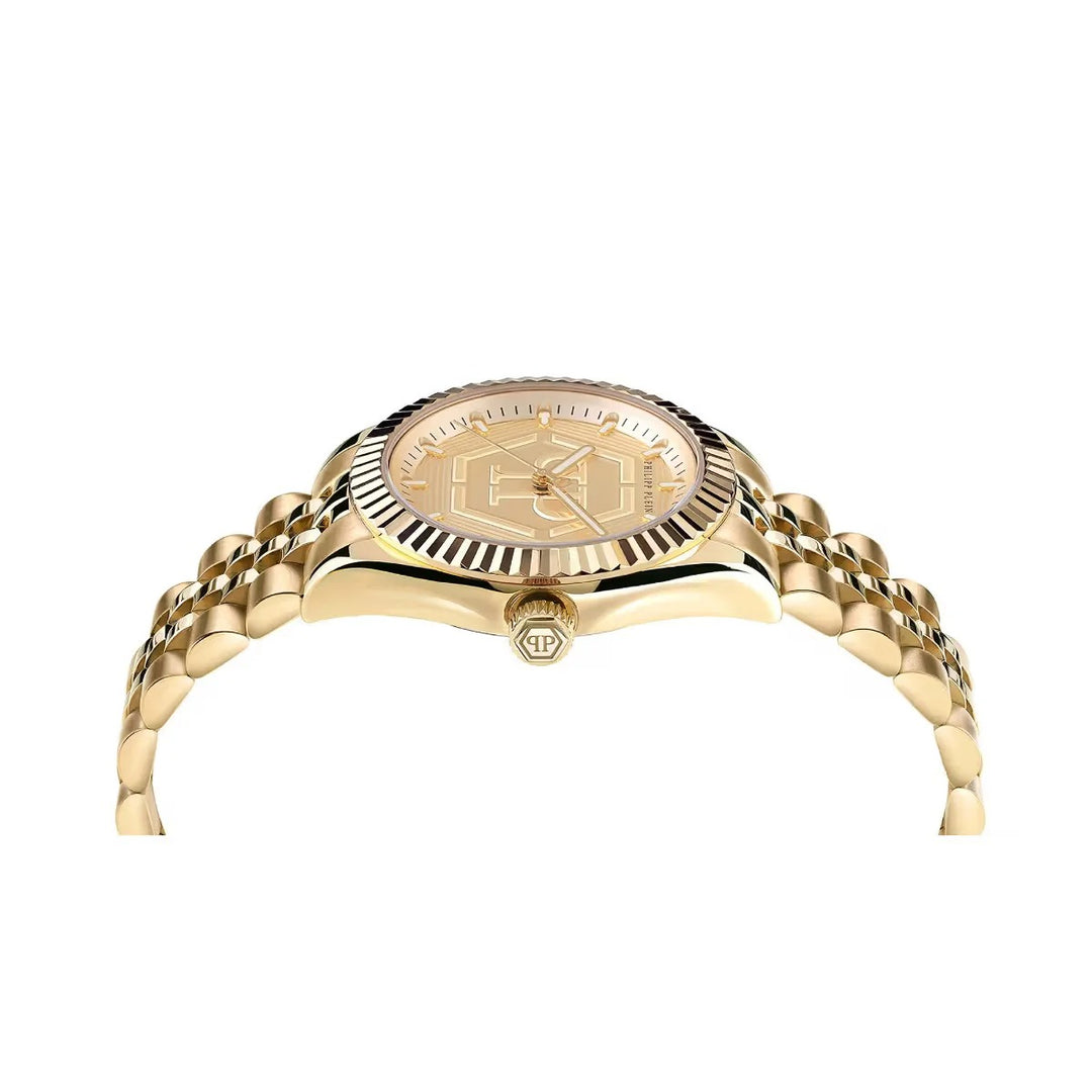Philipp Plein Street Couture Women 38mm Quartz Gold Dial Gold Stainless Steel Watch PW2BA0523