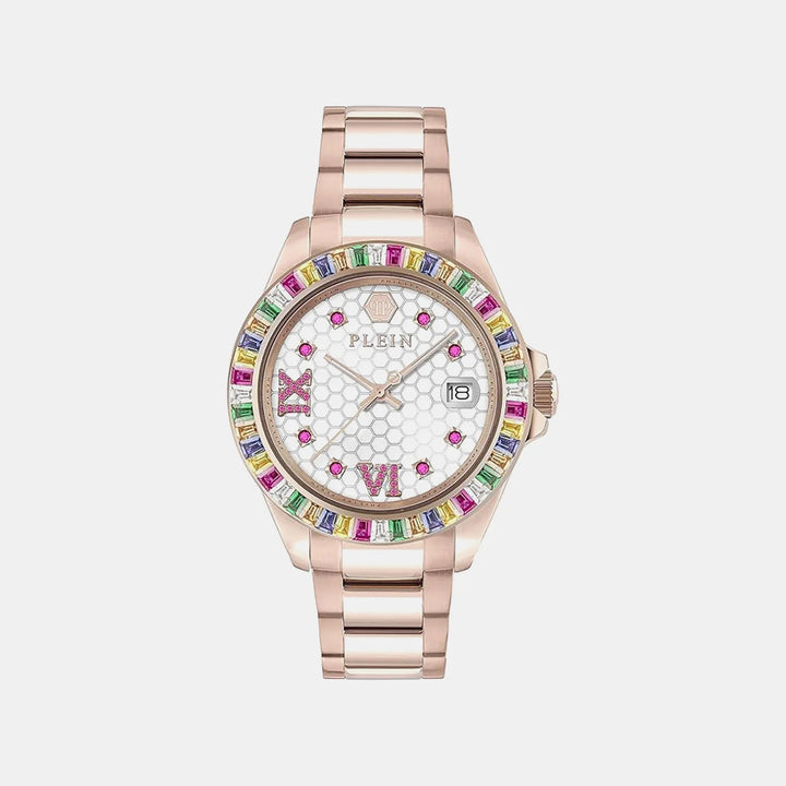 Philipp Plein Lady Empire Women 39mm Quartz White Dial Rose Gold Stainless Steel Watch PW2FA0425