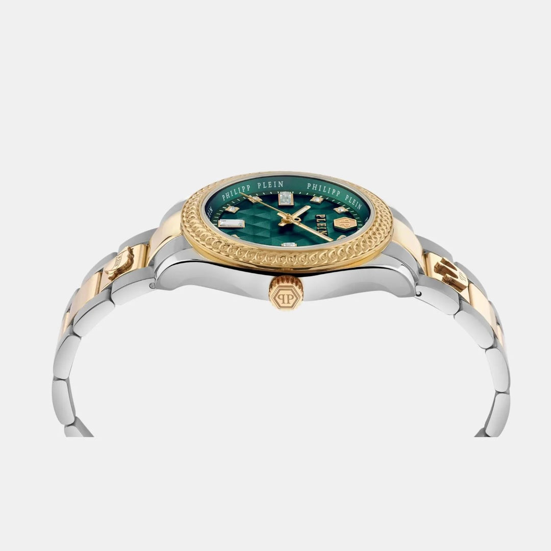 Philipp Plein Queen Women 38mm Automatic Green Dial Multicolour Stainless Steel Bracelet Watch PWCDA0524