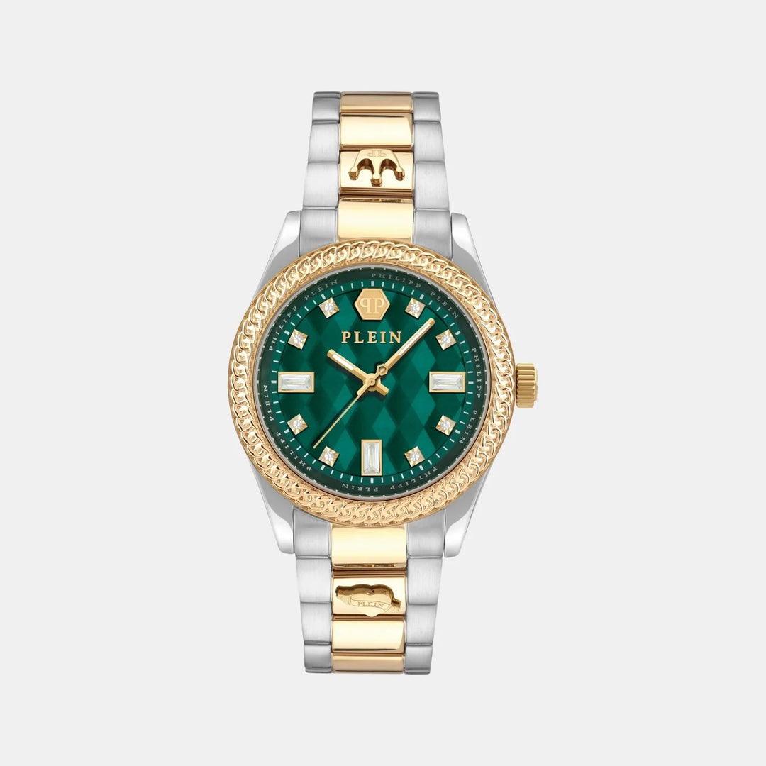 Philipp Plein Queen Women 38mm Automatic Green Dial Multicolour Stainless Steel Bracelet Watch PWCDA0524