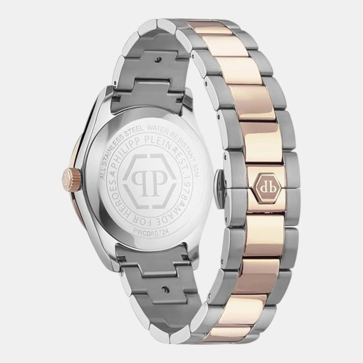 Philipp Plein Queen Women 44mm Automatic White Silver Dial Two-Tone Stainless Steel Watch PWCDA0724