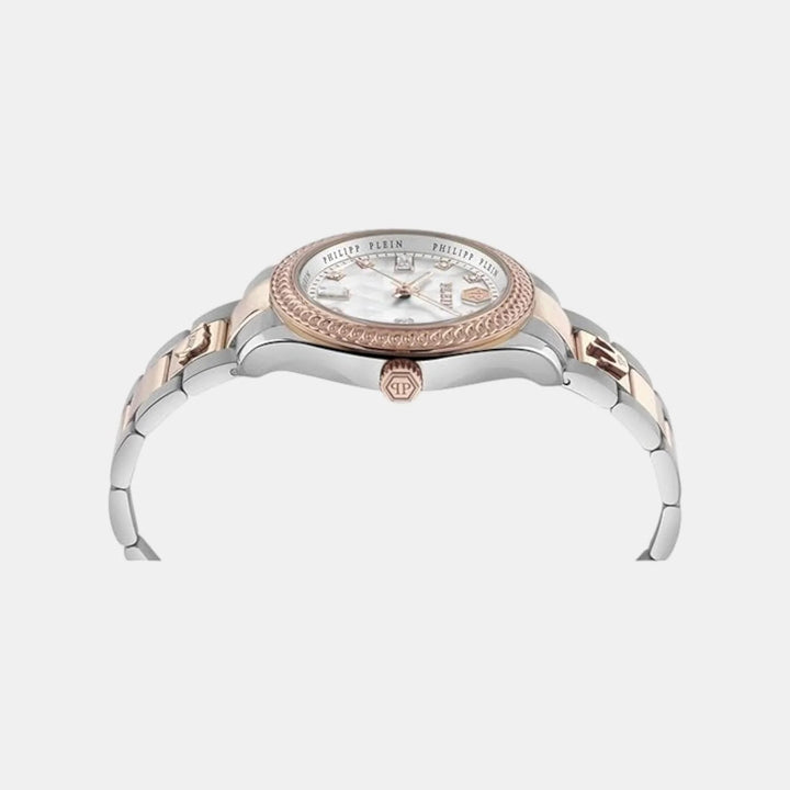 Philipp Plein Queen Women 44mm Automatic White Silver Dial Two-Tone Stainless Steel Watch PWCDA0724