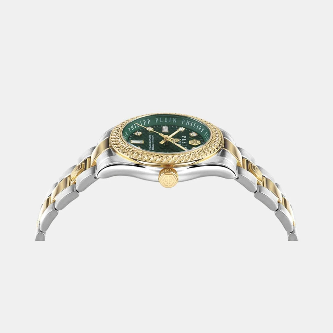 Philipp Plein Queen Women 36mm Quartz Green Dial Two-Tone Stainless Steel Watch PWDAA0421