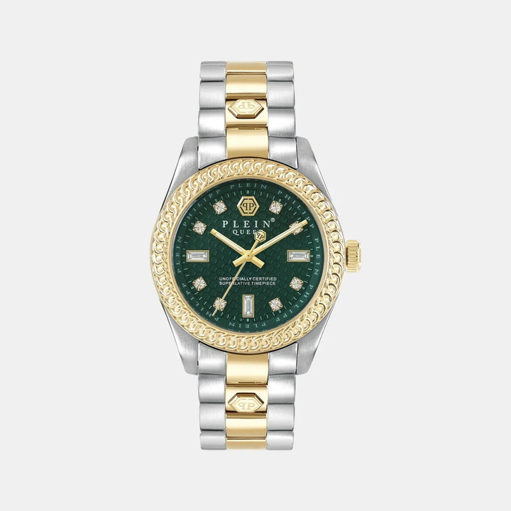 Philipp Plein Queen Women 36mm Quartz Green Dial Two-Tone Stainless Steel Watch PWDAA0421