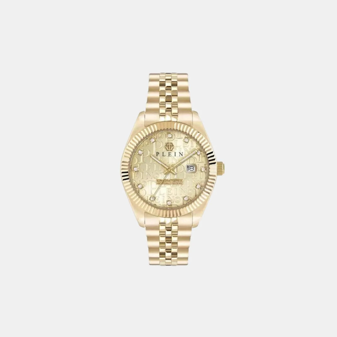 Philipp Plein MFA-NEW SUPERLATIVE Men 40mm Quartz Gold Dial Gold Stainless Steel Bracelet Watch PWMFA0525
