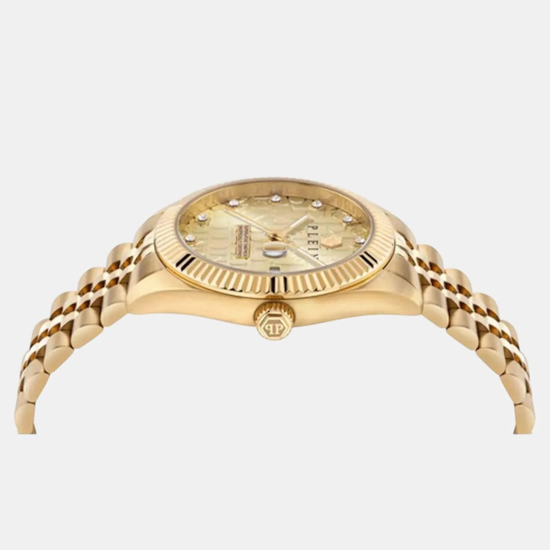 Philipp Plein MFA-NEW SUPERLATIVE Men 40mm Quartz Gold Dial Gold Stainless Steel Bracelet Watch PWMFA0525