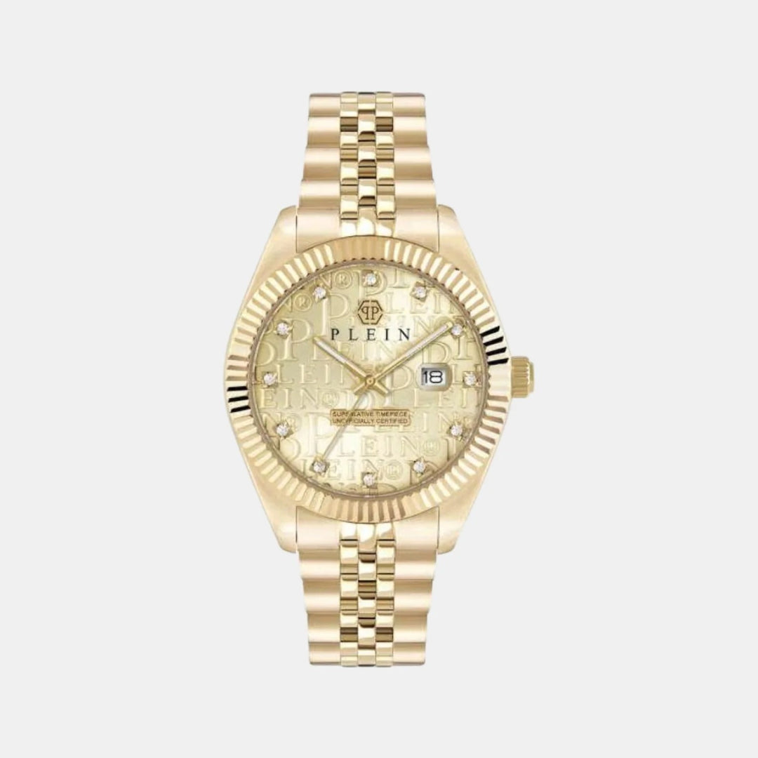 Philipp Plein MFA-NEW SUPERLATIVE Men 40mm Quartz Gold Dial Gold Stainless Steel Bracelet Watch PWMFA0525