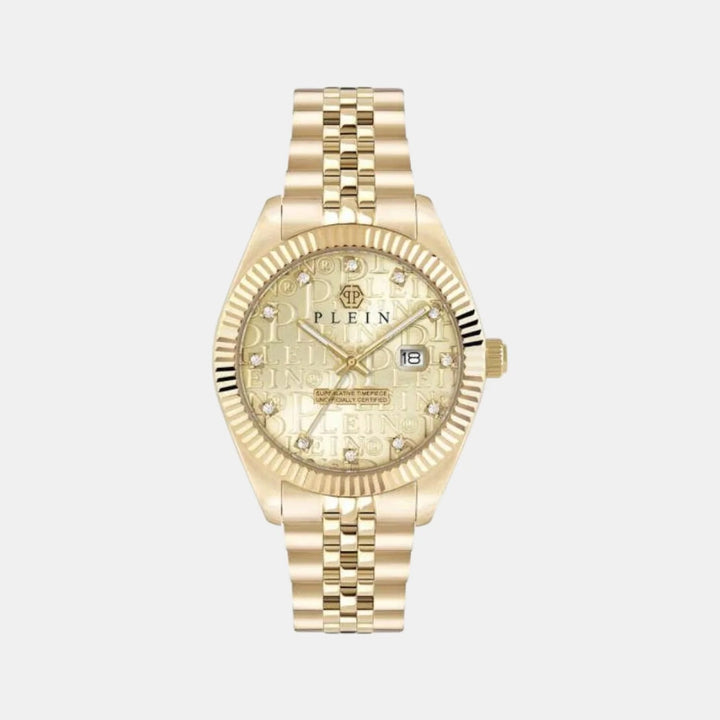 Philipp Plein MFA-NEW SUPERLATIVE Men 40mm Quartz Gold Dial Gold Stainless Steel Bracelet Watch PWMFA0525