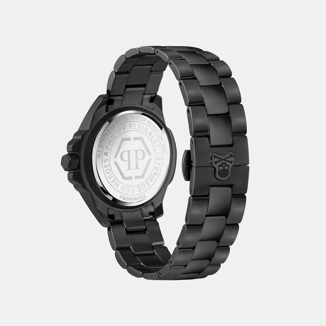 Philipp Plein The Skull Unisex 41mm Quartz Black Dial Black Stainless Steel Bracelet Watch PWNAA0522