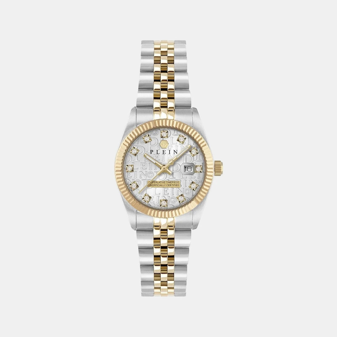 Philipp Plein Date Superlative Women 28mm Quartz Taupe Dial Multicolour Stainless Steel Bracelet Watch PWNFA0425