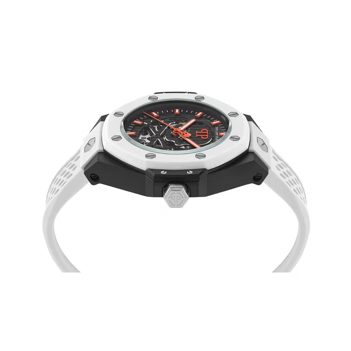 Philipp Plein Plein Skeleton Royal Men 44.5mm Automatic Black Dial Black Rubber Strap Watch PWPFA0724